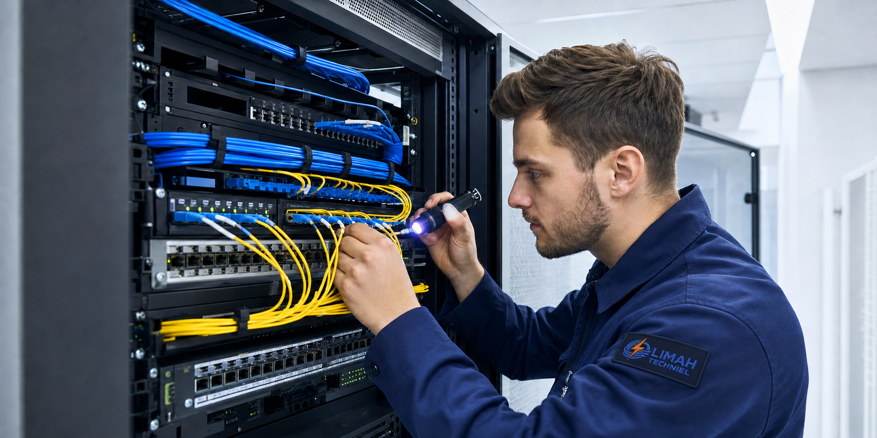 Fiber optic cables and server cabinet